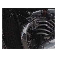 Finned StSt Exhaust Clamps - LC - Hand Polished Finish
